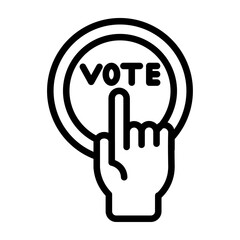 Vote Button Vector Line Icon Design