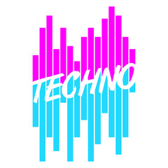 Techno Music Life Bar Code Club DJ Party Letters Saying Quote Text Bass Sound Love Icon Symbol Cool Hard Style Trance Electro Jumpstyle Raver Dance Disco Festival Concert Logo Design