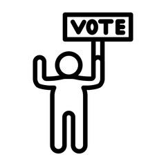 Campaign Slogan Vector Line Icon Design