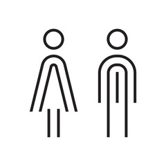 Lavatory and restroom sign for man and women isolated icon graphic vector	