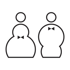 Lavatory and restroom sign for man and women isolated icon graphic vector	