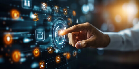 Fototapeta premium A hand holding a camera, engine, and key, representing technology and engineering in business and digital communication