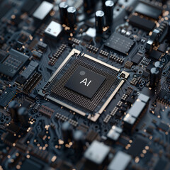 Fototapeta premium Intricate circuitry, a technological marvel, showcasing the heart of computer processing power