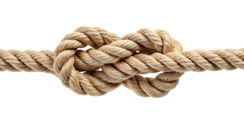 rope knot made of rope isolated on white background