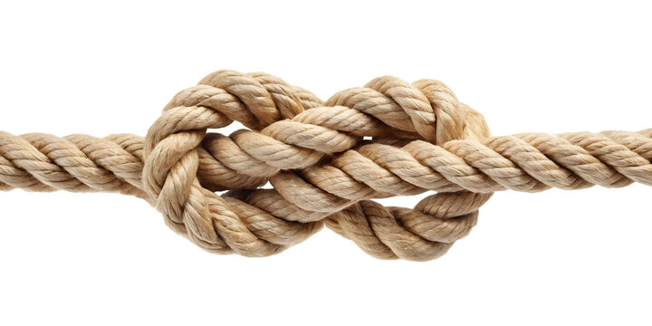 rope knot made of rope isolated on white background