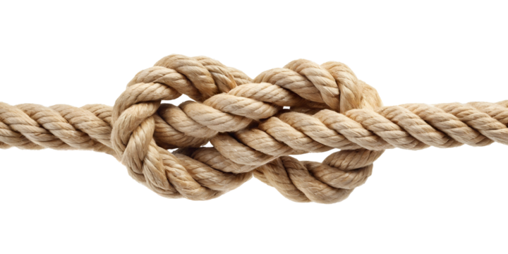 rope knot made of rope isolated on white background