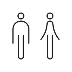 Lavatory and restroom sign for man and women isolated icon graphic vector	