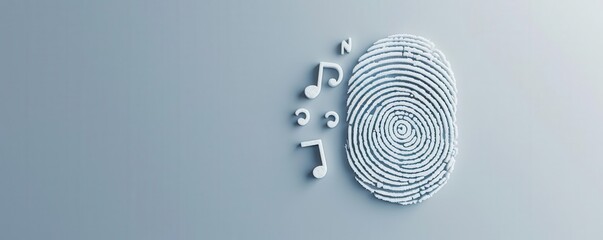 Fingerprint formed by musical notes, fingerprint, harmony and identity