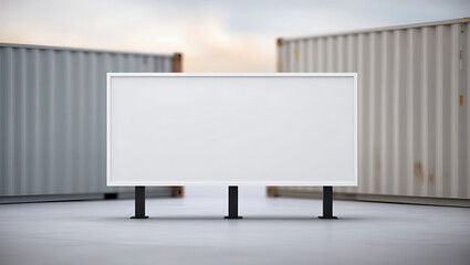 Obraz premium empty white bill board on container advertisement concept background