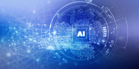 2d illustration Artificial Intelligence (AI) concept