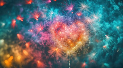 Fototapeta premium Brilliant Fireworks in Multicolored Display