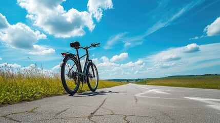 Obraz premium Freedom Ride: E-Bike Adventure on Sunny Day