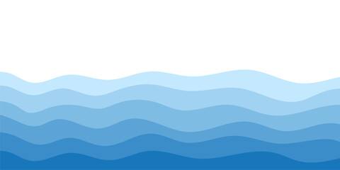 Background vector illustration of blue ocean wave layers