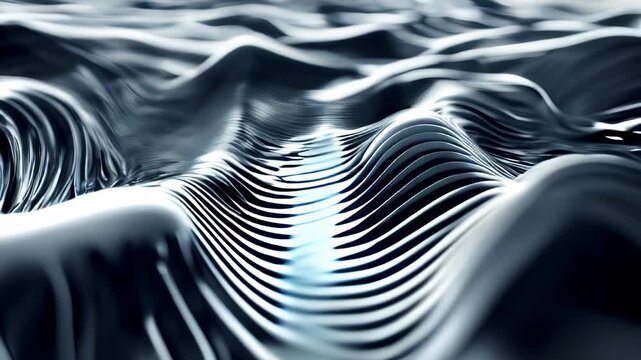A captivating abstract landscape made up of parallel lines that undulate and entangle to form a network of interconnecting waves.