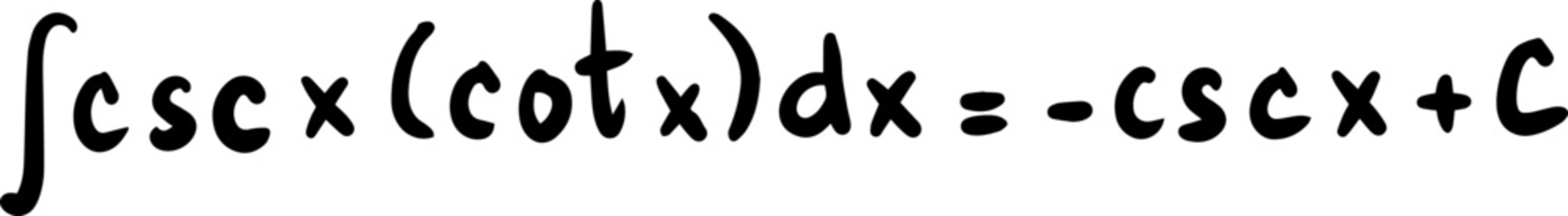 Obraz premium basic Integral math Formulas handwritten