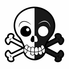 Halloween Bone  Silhouette Vector illustration
