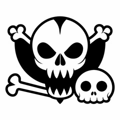 Halloween Bone  Silhouette Vector illustration
