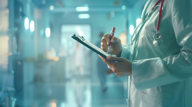 The doctor with clipboard