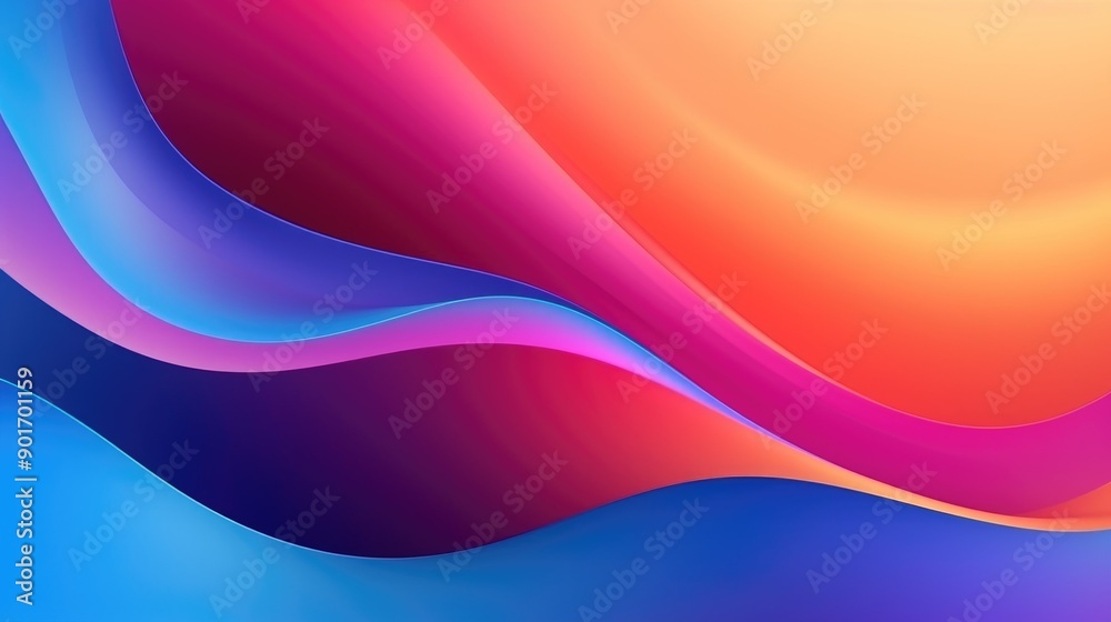 Wall mural Gradient mesh background with fluid, flowing shapes