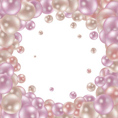 Colored background from glossy balls. Template for presentation. Abstract background. Vector photo frame. Colored balls. Eps 10