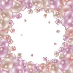 Colored background from glossy balls. Template for presentation. Abstract background. Vector photo frame. Colored balls. Eps 10