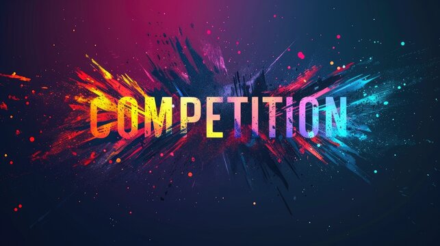 Neon Glitched COMPETITION Title with Dark Background
