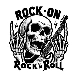 Rock and Roll Skull with Guitar