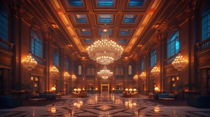 Obraz premium Background: A modern lounge featuring elegant wooden furniture, a plush sofa, and a stylish armchair, perfect for a contemporary home.