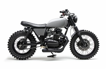 Fototapeta premium scrambler motor on white background
