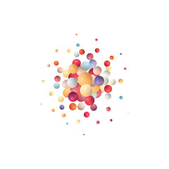 Splash of bright balloons background. Abstract vector illustration. Eps 10
