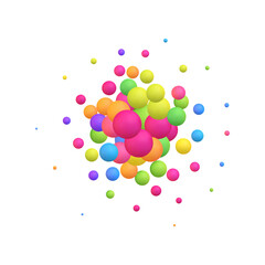 Splash of multi-colored pearls. Festive background. Eps 10