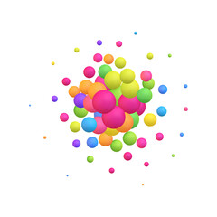 Splash of multi-colored pearls. Festive background. Eps 10