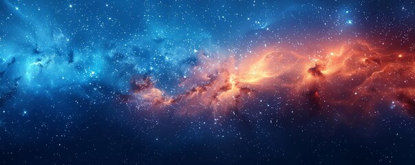 Fototapeta premium Abstract night sky with bright stars in watercolor.