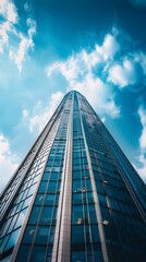 Obraz premium Majestic Skyscraper Reaching Towards the Boundless Sky