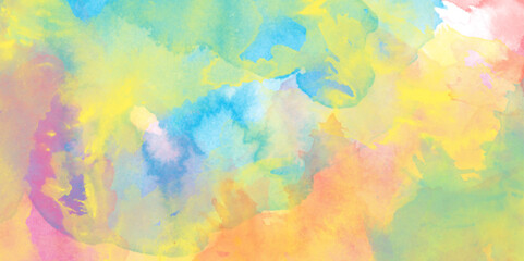 abstract colorful watercolor texture background with stains of watercolor, colorful vibrant aged horizontal watercolor grunge texture background, colorful paper texture background.