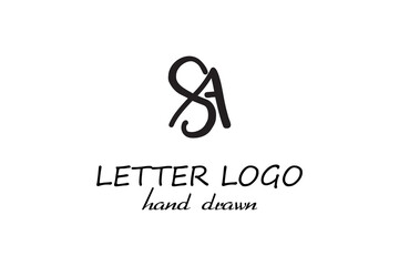 vector hand-drawn sa letter logo design
