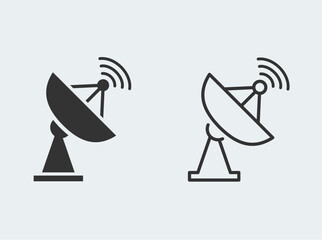 Satellite wireless vector icon set design