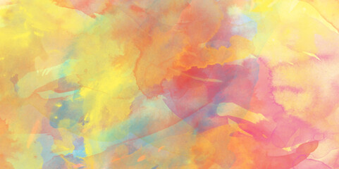 abstract colorful watercolor texture background with stains of watercolor, colorful vibrant aged horizontal watercolor grunge texture background, colorful paper texture background.