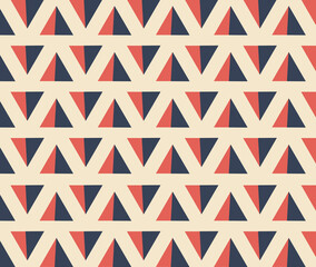 Geometric pattern in flat style illustration in red, dark blue and pastel colors