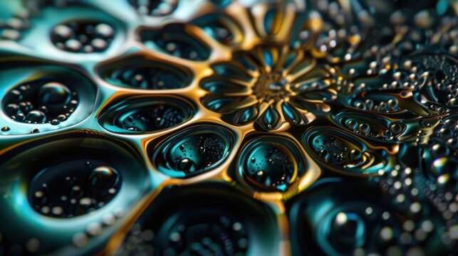 A Close-up Shot of a Abstract cultural cymatics, diverse sound-formed patterns