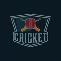cricket sport emblem logo vintage vector illustration template icon graphic design. sticks and ball sign or symbol for club or team for tournament league with retro badge concept with typography style