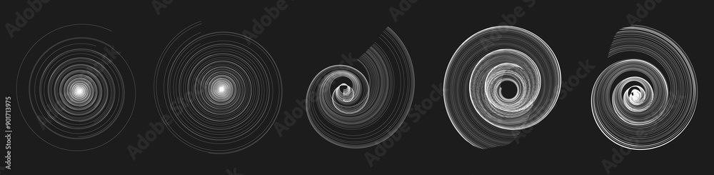 Poster set of impossible shapes. optical illusion. abstract shapes. minimal geometric logo. vector illustra