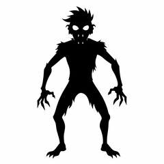 Fototapeta premium Halloween Zombie black vector silhouette