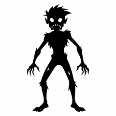 Halloween Zombie black vector silhouette