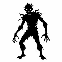 Halloween Zombie black vector silhouette