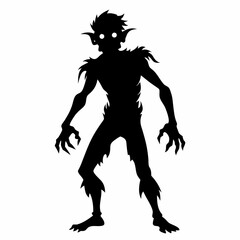 Halloween Zombie black vector silhouette