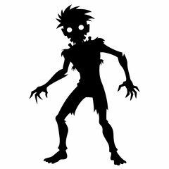 Halloween Zombie black vector silhouette