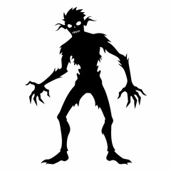 Halloween Zombie black vector silhouette