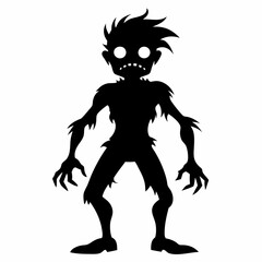Halloween Zombie black vector silhouette