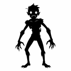 Halloween Zombie black vector silhouette